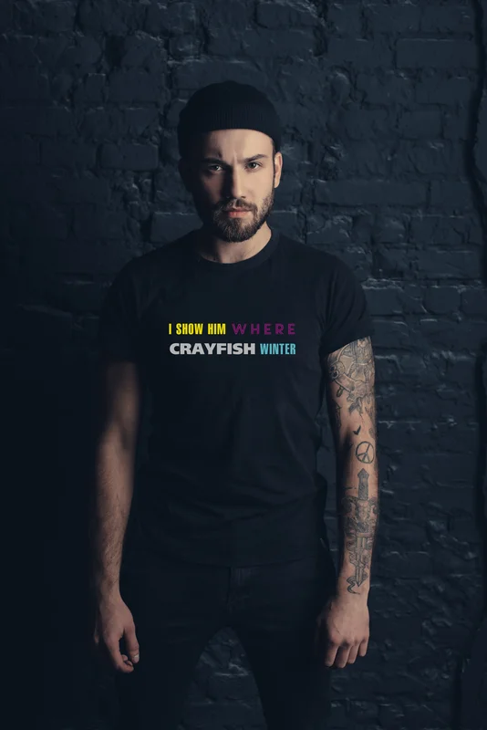 сублимационные футолки: i show him where crayfish winter